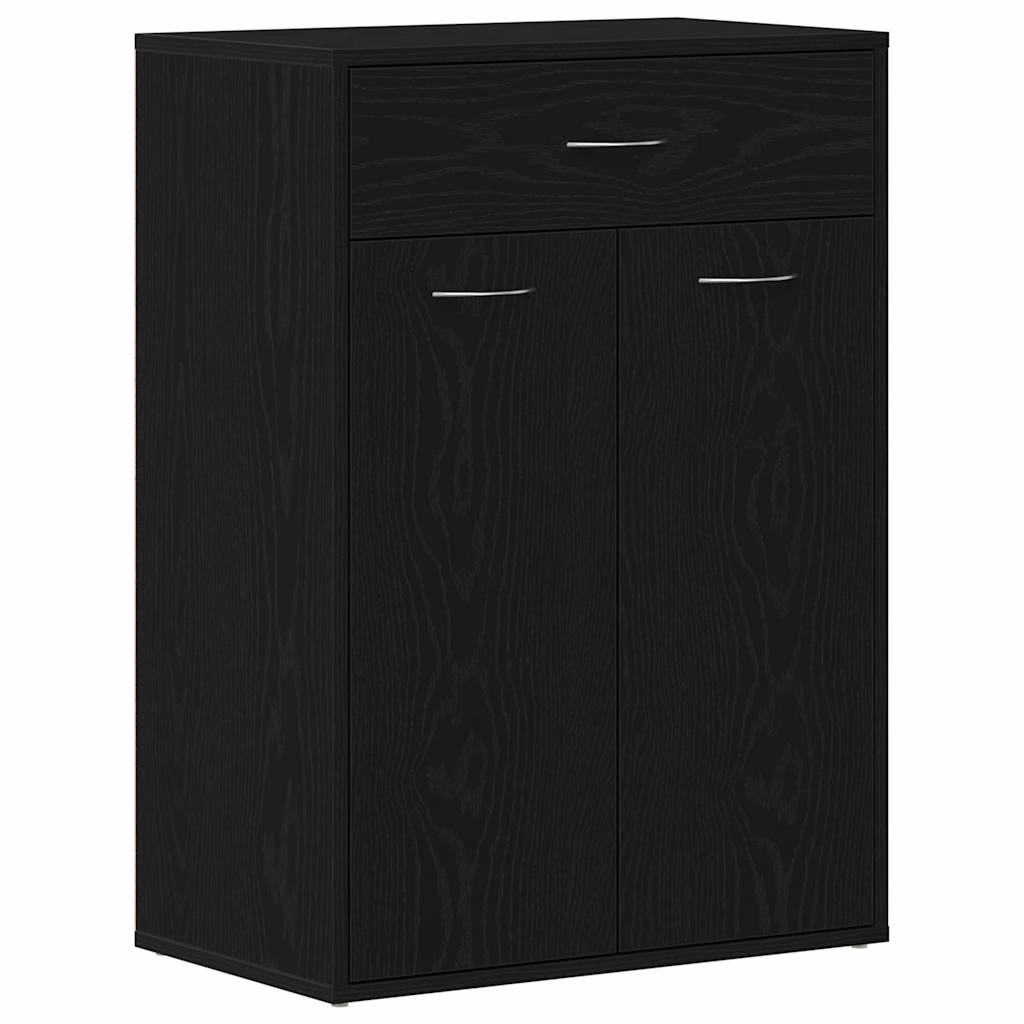 vidaXL Shoe Rack 60 x 35 x 84 cm Engineered Wood Black Oak 2