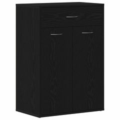 vidaXL Shoe Rack 60 x 35 x 84 cm Engineered Wood Black Oak 2