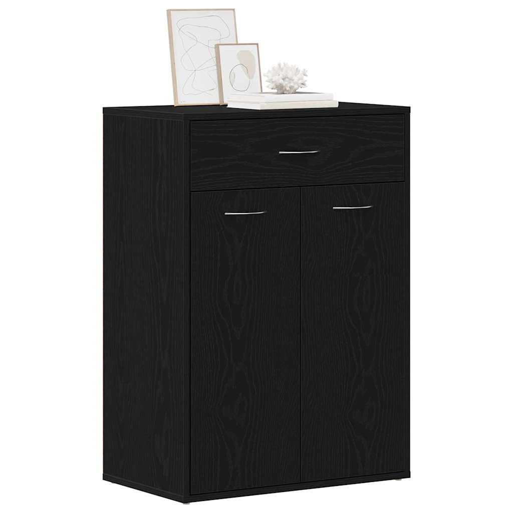 vidaXL Shoe Rack 60 x 35 x 84 cm Engineered Wood Black Oak 3