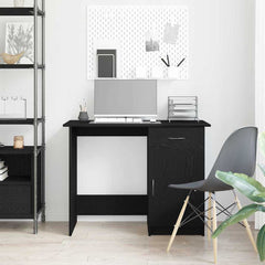 vidaXL Desk Black Oak Engineered Wood 100 x 50 x 76 cm 4