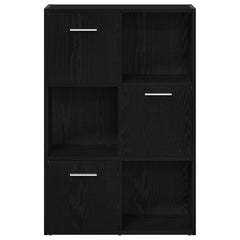vidaXL Book Cabinet/Room Divider Black Oak 60.5x30x90cm Engineered Wood 6
