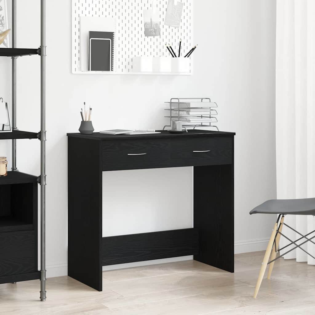 vidaXL Desk Black Oak Engineered Wood 80 x 40 x 75 cm 1