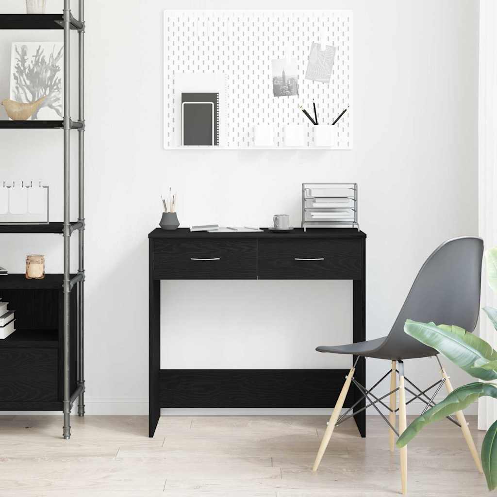 vidaXL Desk Black Oak Engineered Wood 80 x 40 x 75 cm 4