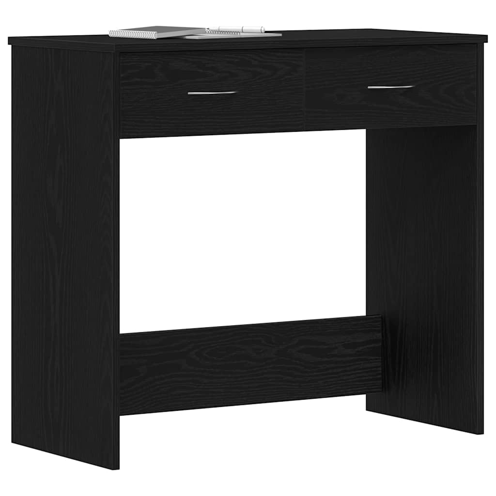 vidaXL Desk Black Oak Engineered Wood 80 x 40 x 75 cm 3