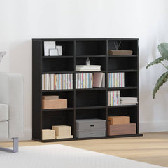 vidaXL CD Cabinet Black Oak 100x23x89,5 cm Engineered Wood 3