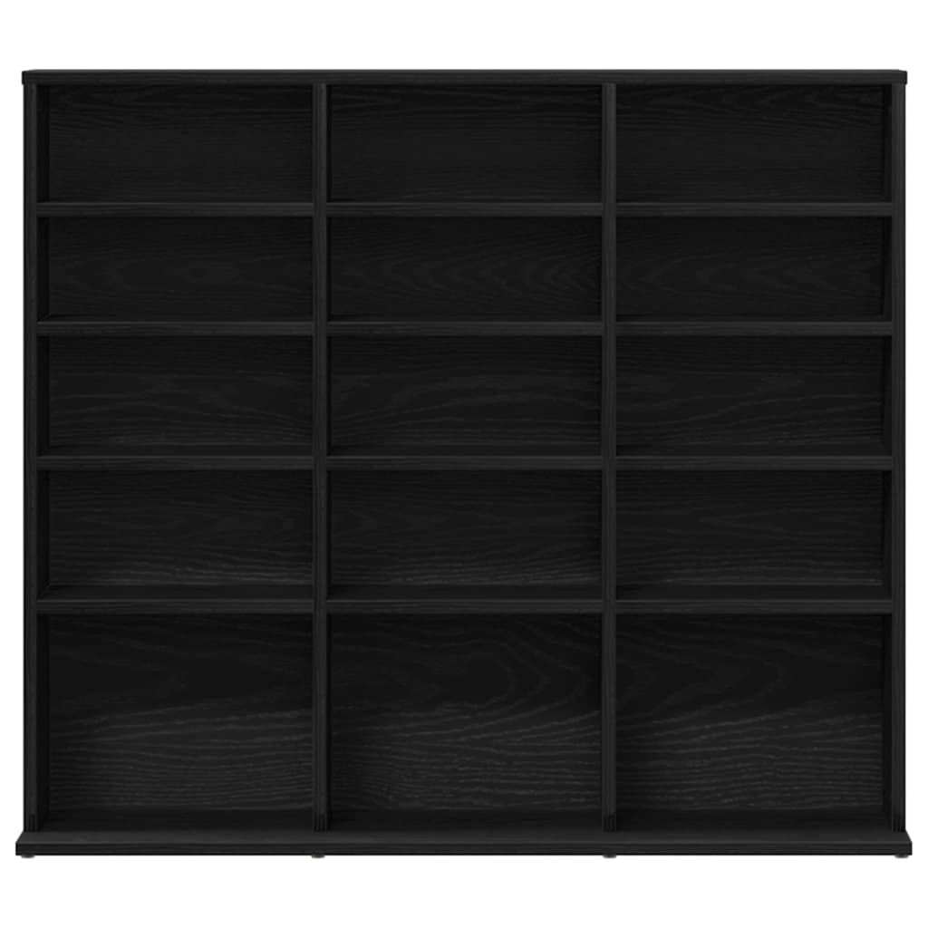 vidaXL CD Cabinet Black Oak 100x23x89,5 cm Engineered Wood 4