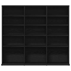 vidaXL CD Cabinet Black Oak 100x23x89,5 cm Engineered Wood 4