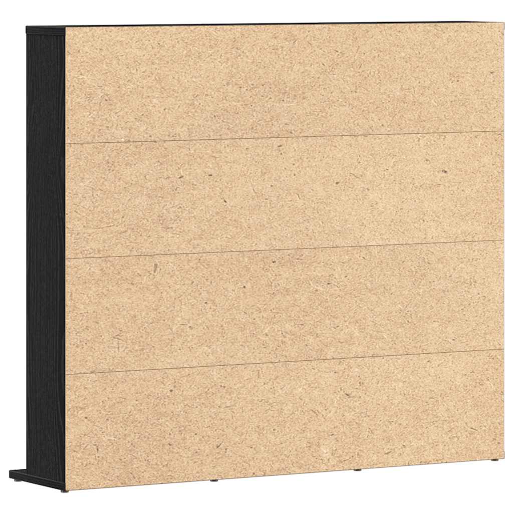 vidaXL CD Cabinet Black Oak 100x23x89,5 cm Engineered Wood 5