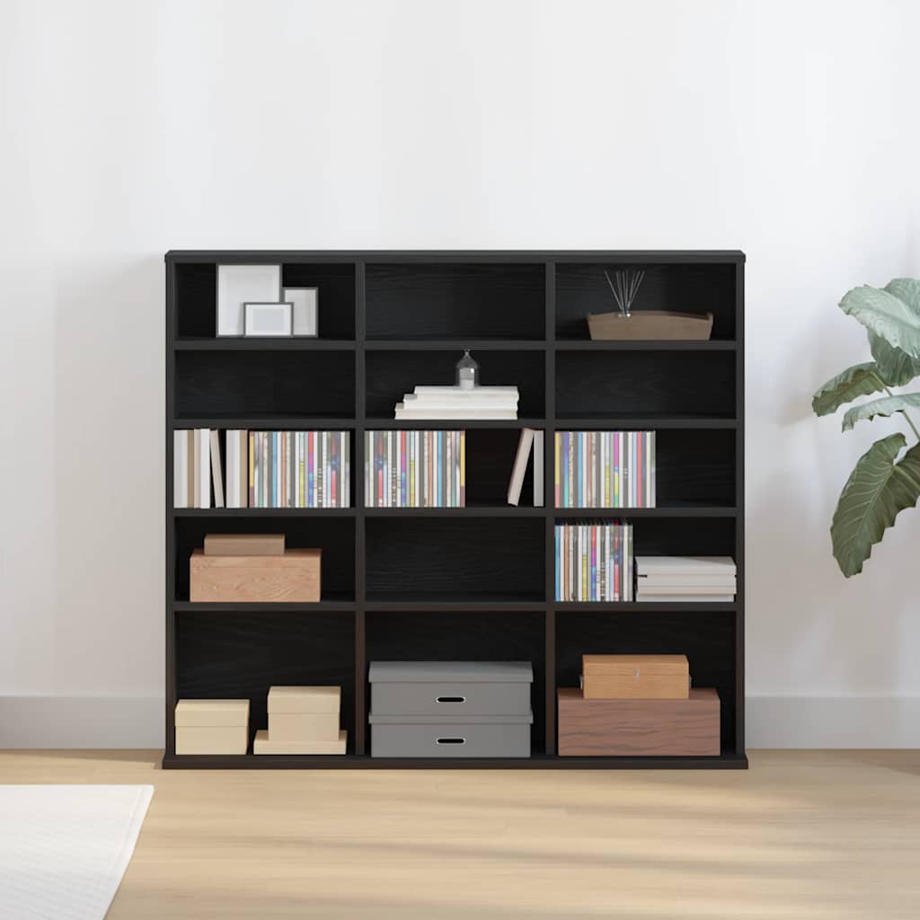 CD Cabinet 100x23x89,5 cm Engineered Wood Height 89.5 cm Black oak