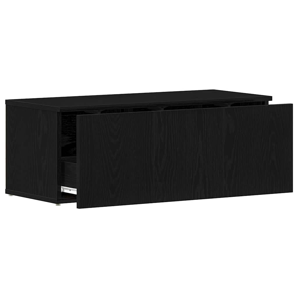 vidaXL TV Cabinet 80x34x30 cm Black Oak Engineered Wood 5