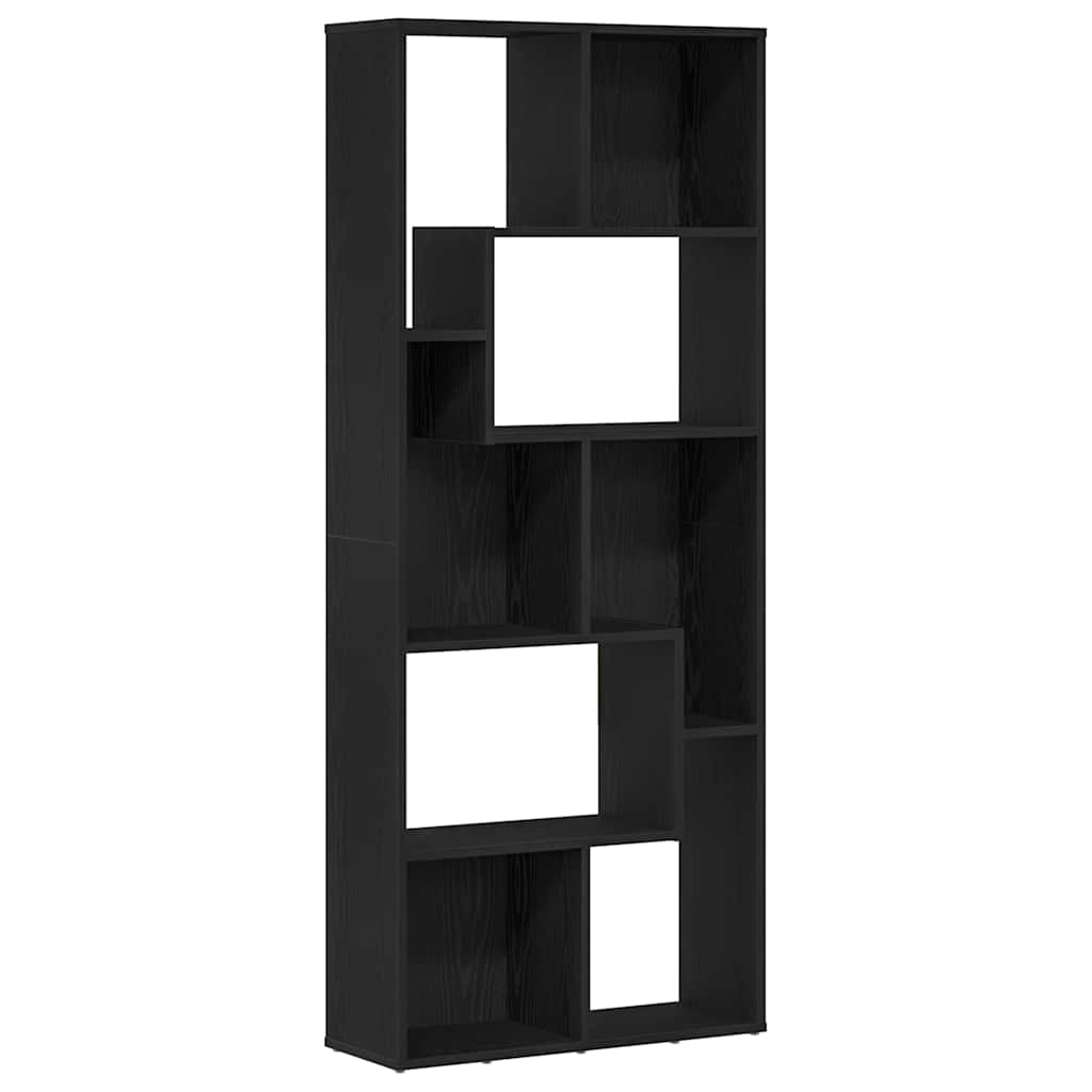 vidaXL Bookcase Black Oak 67x24x161 cm Engineered Wood 2