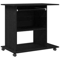 vidaXL Computer Desk Black Oak 80x50x75 cm Engineered Wood 2