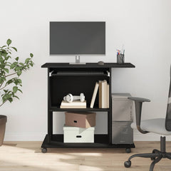 vidaXL Computer Desk Black Oak 80x50x75 cm Engineered Wood 3