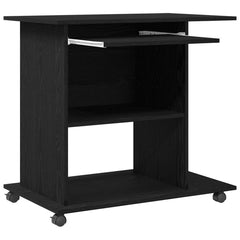 vidaXL Computer Desk Black Oak 80x50x75 cm Engineered Wood 5