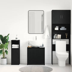 vidaXL Bathroom Cabinet Black Oak 60x33x61 cm Engineered Wood 3
