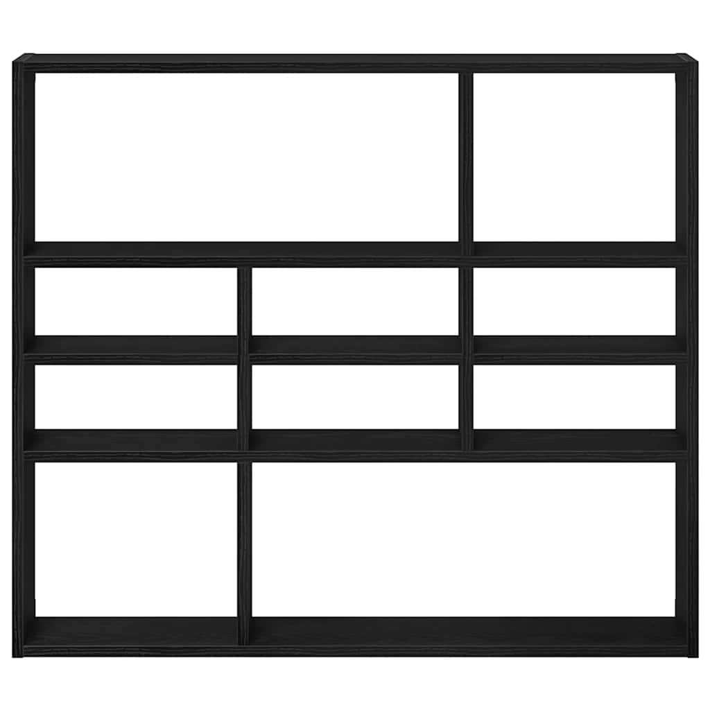 vidaXL Wall Shelf Black Oak 90x16x78 cm Engineered Wood 5