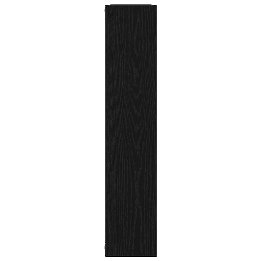 vidaXL Wall Shelf Black Oak 90x16x78 cm Engineered Wood 6