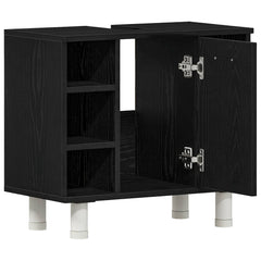 vidaXL Bathroom Cabinet Black Oak 60 x 32 x 54 cm Engineered Wood 5