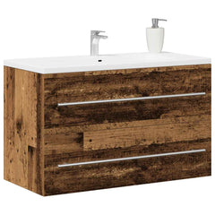 vidaXL Bathroom Sink Cabinet Old Wood 80x38.5x48 cm Engineered Wood 4