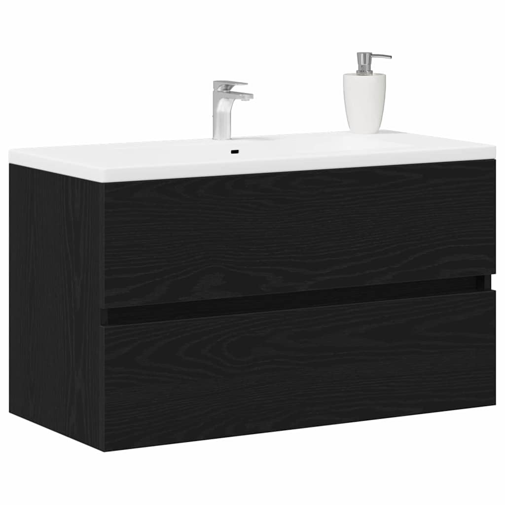 Sink Cabinet 80x38,5x45 cm Engineered Wood 80 x 38.5 x 45 cm Black oak