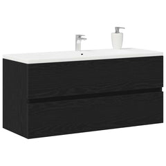 vidaXL Sink Cabinet Black Oak 100x38.5x45 cm Engineered Wood 4