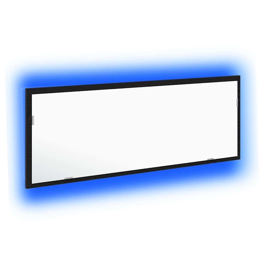 LED Bathroom Mirror 100x8,5x37 cm Acrylic Black oak