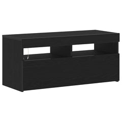 vidaXL TV Cabinet 90 x 35 x 40 cm Black Oak Engineered Wood 4