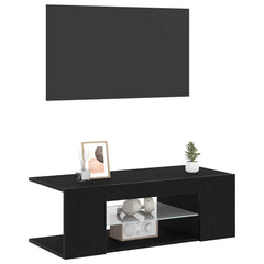vidaXL TV Cabinet 90 x 39 x 30 cm Black Oak Engineered Wood 3