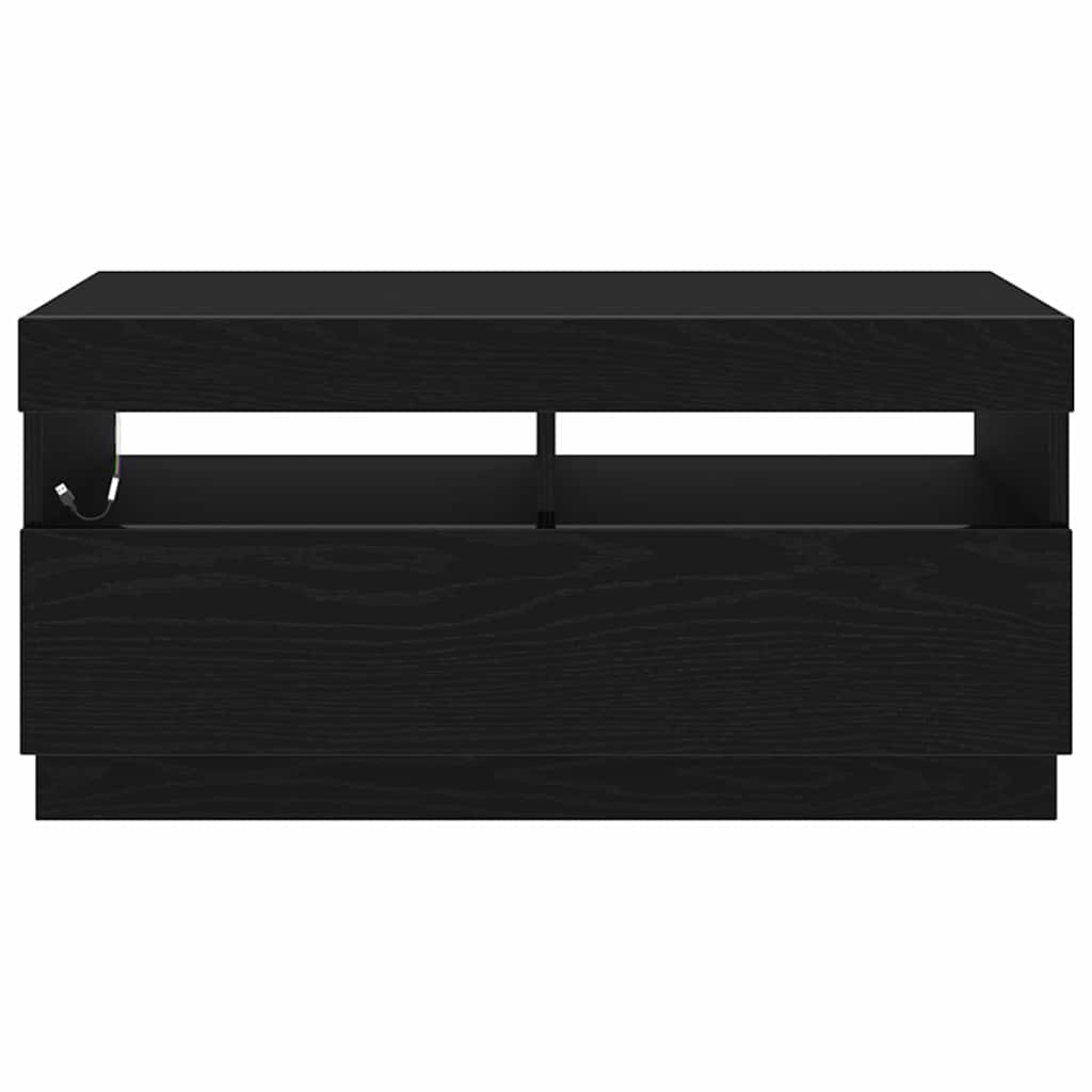 vidaXL TV Cabinet 80 x 35 x 40 cm Black Oak Engineered Wood 6