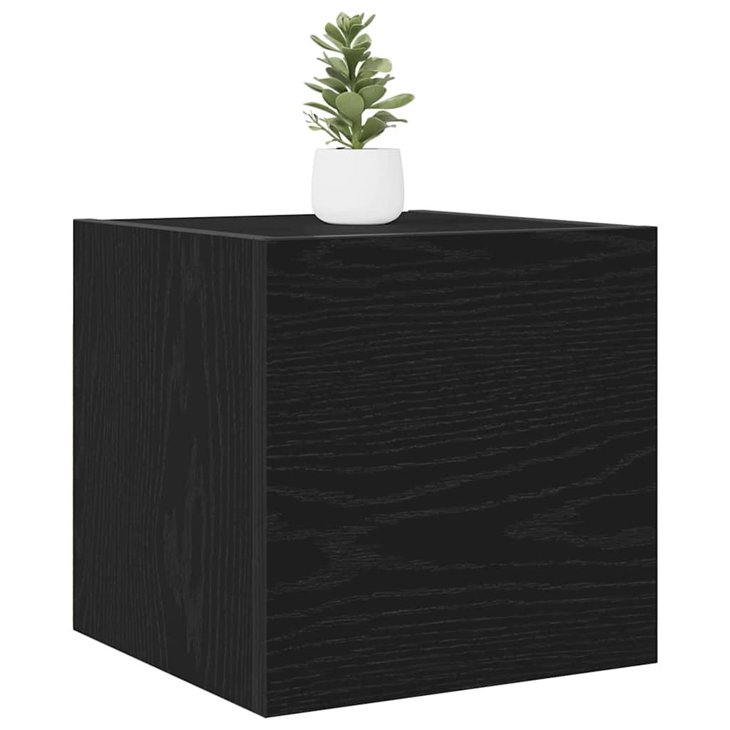 vidaXL Wall Mounted TV Cabinet 2 pcs Black Oak Engineered Wood 3