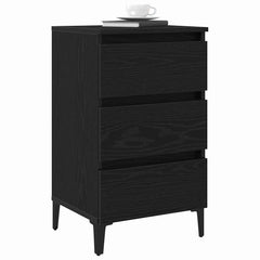 vidaXL Bedside Cabinet Black Oak 40 x 35 x 69 cm Engineered Wood 3