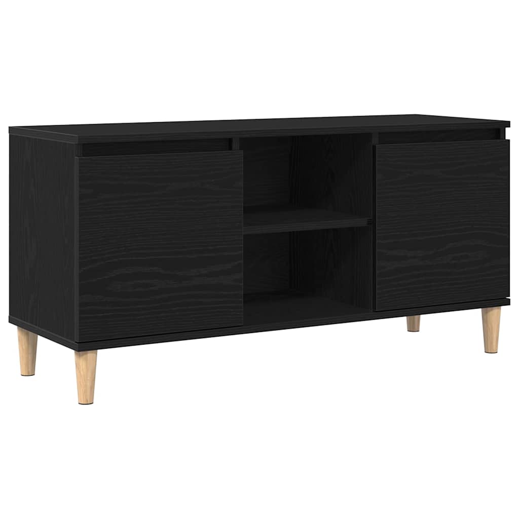 vidaXL TV Cabinet 102 x 35 x 50 cm Black Oak Engineered Wood 2