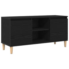 vidaXL TV Cabinet 102 x 35 x 50 cm Black Oak Engineered Wood 2