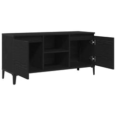 vidaXL TV Cabinet 102 x 35 x 50 cm Black Oak Engineered Wood 5