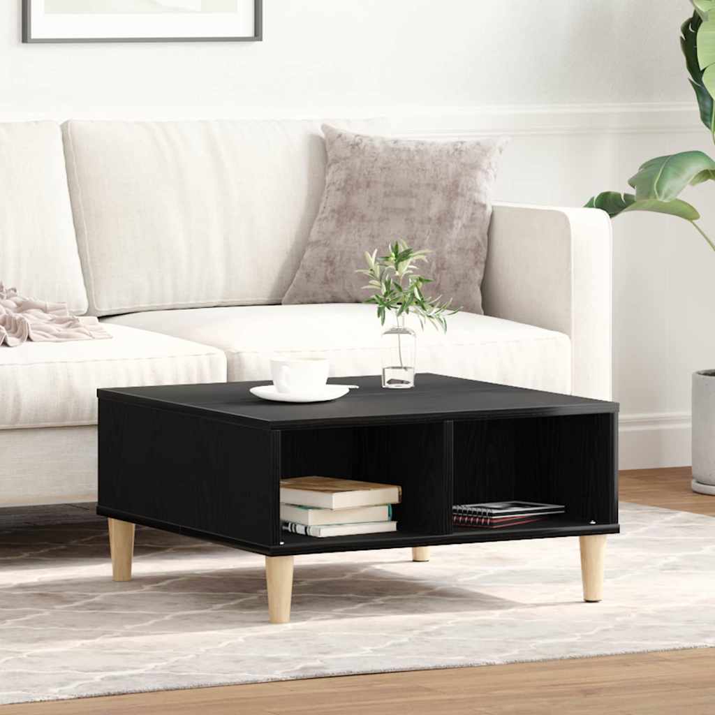 vidaXL Coffee Table Black Oak 60 x 60 x 30 cm Engineered Wood 1