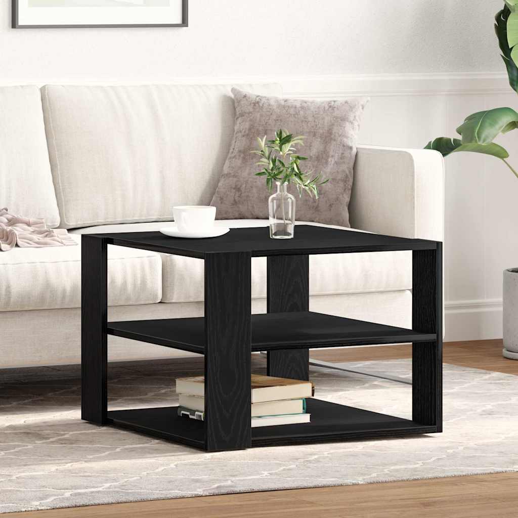 vidaXL Coffee Table Black Oak 58 x 58 x 40 cm Engineered Wood 4