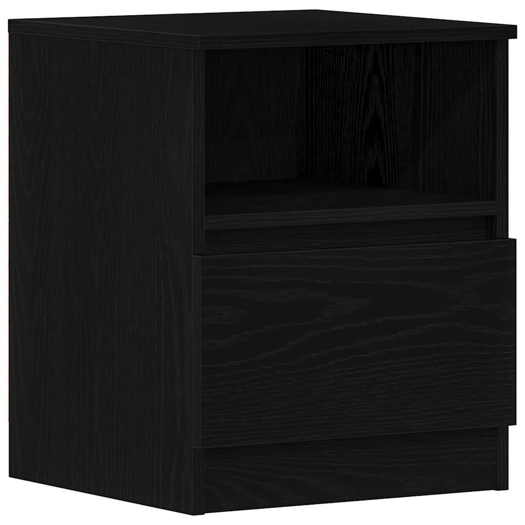 vidaXL Bedside Cabinet Black Oak 40 x 40 x 50 cm Engineered Wood 2