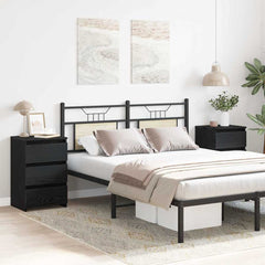 vidaXL Bedside Cabinet 2 pcs Black Oak 40 x 35 x 62.5 cm 4
