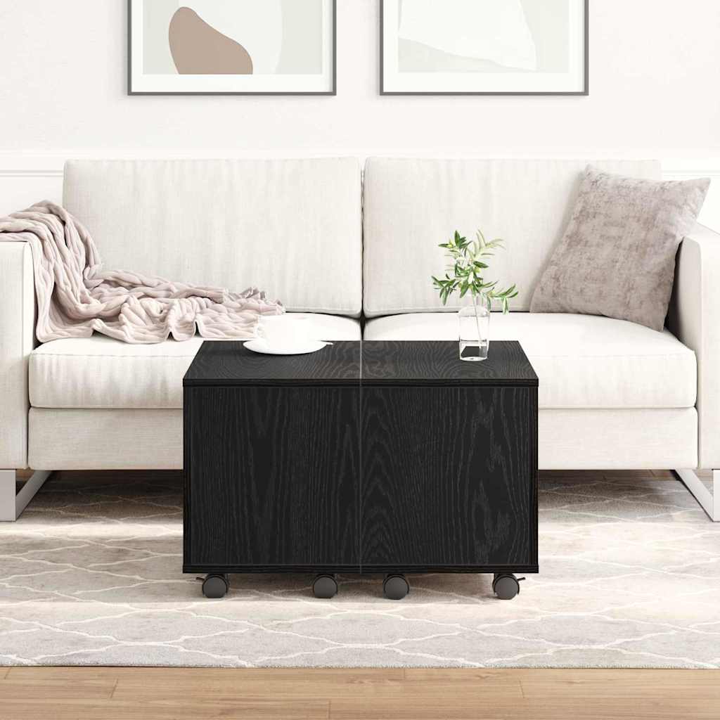 vidaXL Coffee Table Black Oak 60 x 60 x 38 cm Engineered Wood 4