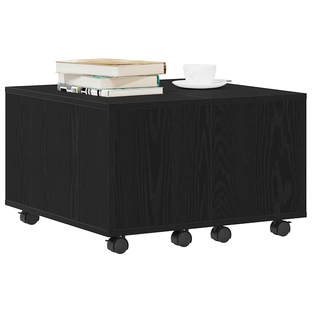 vidaXL Coffee Table Black Oak 60 x 60 x 38 cm Engineered Wood 3