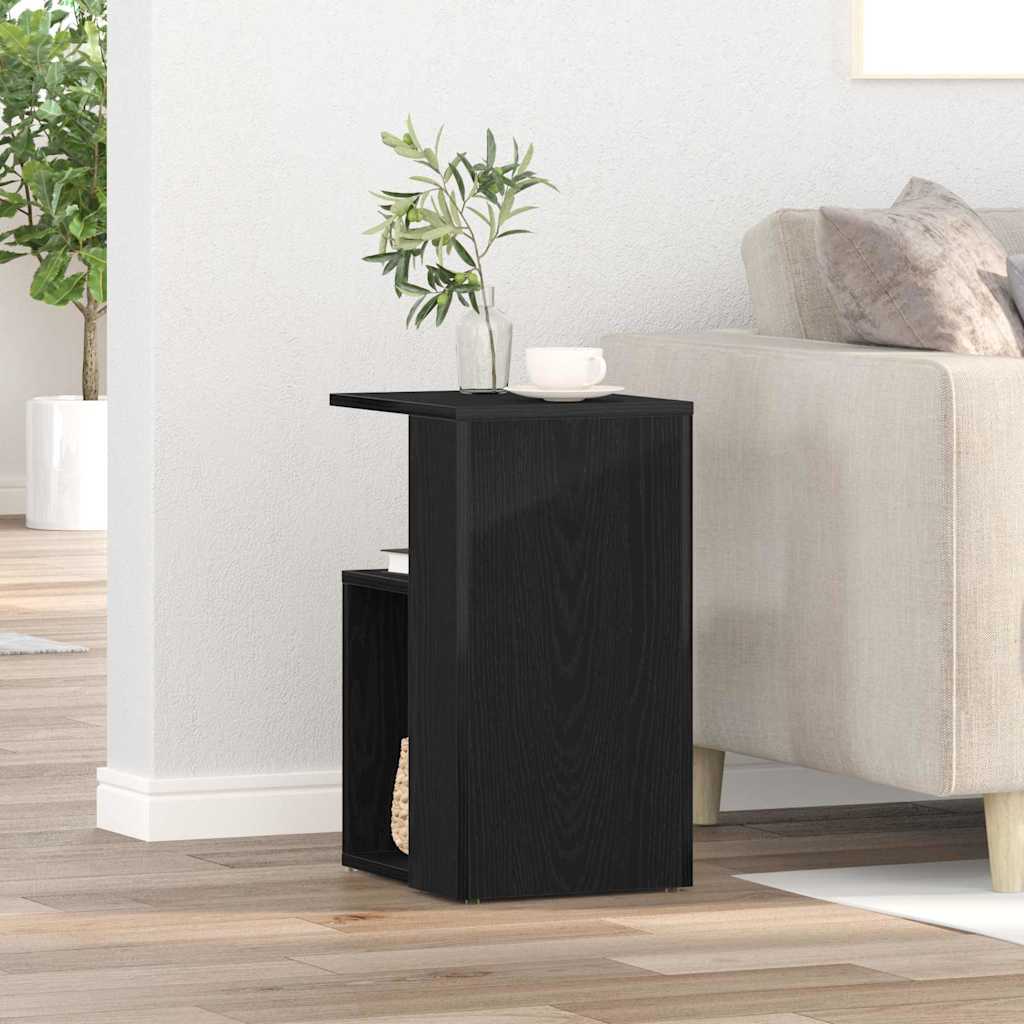 vidaXL Side Table Black Oak 36 x 30 x 56 cm Engineered Wood 4