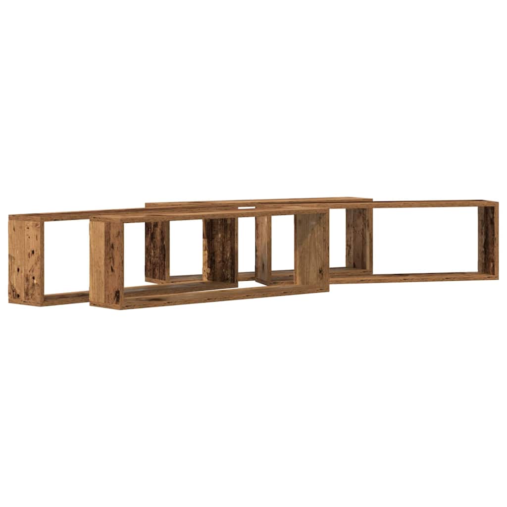 vidaXL Wall Shelves 4 pcs Old Wood 80 x 15 x 26 cm Engineered Wood 2