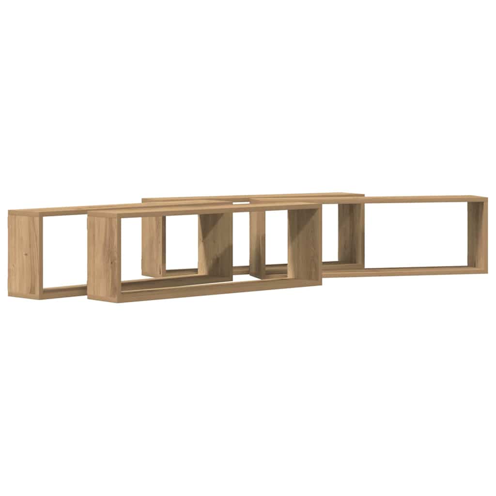 vidaXL Wall Shelves 4 pcs Artisian Oak 80 x 15 x 26 cm Engineered Wood 2