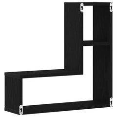 vidaXL Wall Shelf 2 pcs Black Oak 50 x 15 x 85 cm Engineered Wood 5