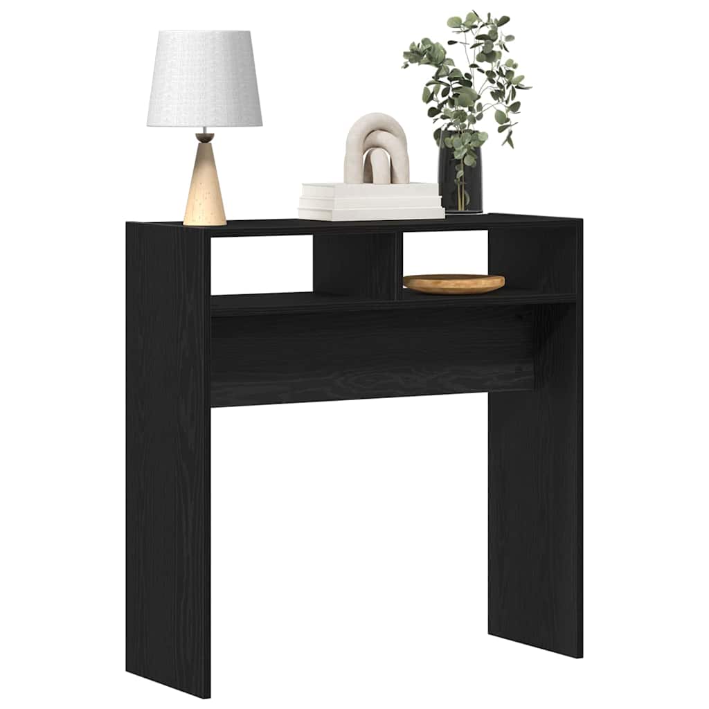 vidaXL Console Table Black Oak 78 x 30 x 80 cm Engineered Wood 3