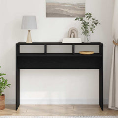 vidaXL Console Table Black Oak 105 x 30 x 80 cm Engineered Wood 4