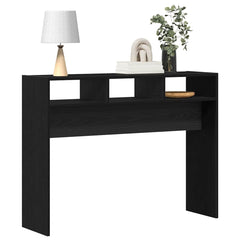 vidaXL Console Table Black Oak 105 x 30 x 80 cm Engineered Wood 3