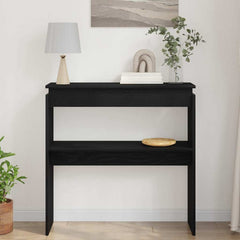 vidaXL Console Table Black Oak 80 x 30 x 80 cm Engineered Wood 4