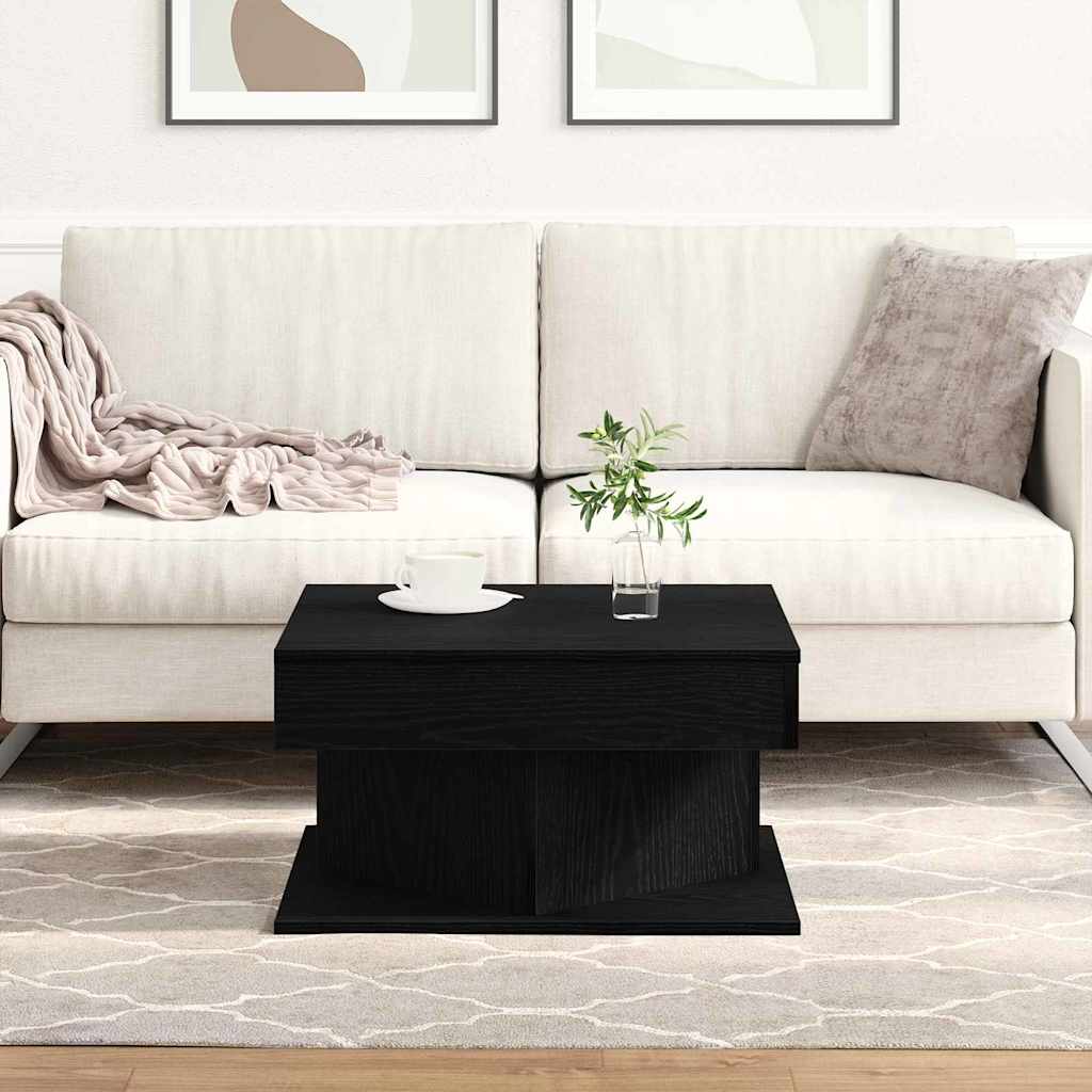 vidaXL Coffee Table Black Oak 57 x 57 x 30 cm Engineered Wood 1
