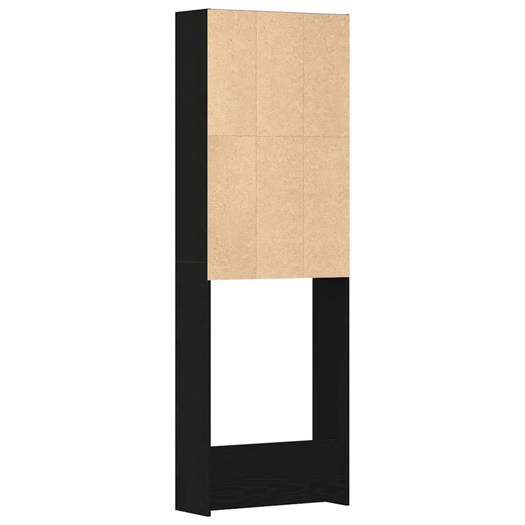 vidaXL Washing Machine Cabinet Black Oak 64 x 24 x 190 cm 5